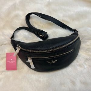 NWT Kate Spade Leila Black Leather Belt Bag